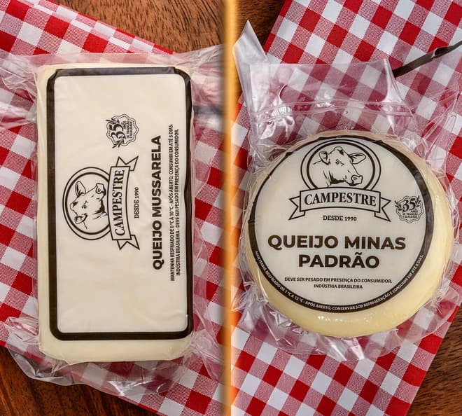 Queijo Minas Padrão 500g + Queijo Mussarela 500g