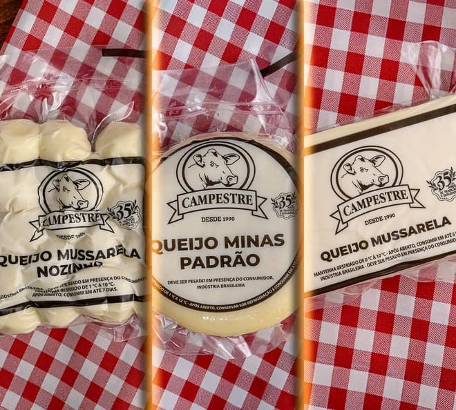 Queijo Minas Padrão 500g + Queijo Mussarela 500g + Mussarela Nozinho 500g